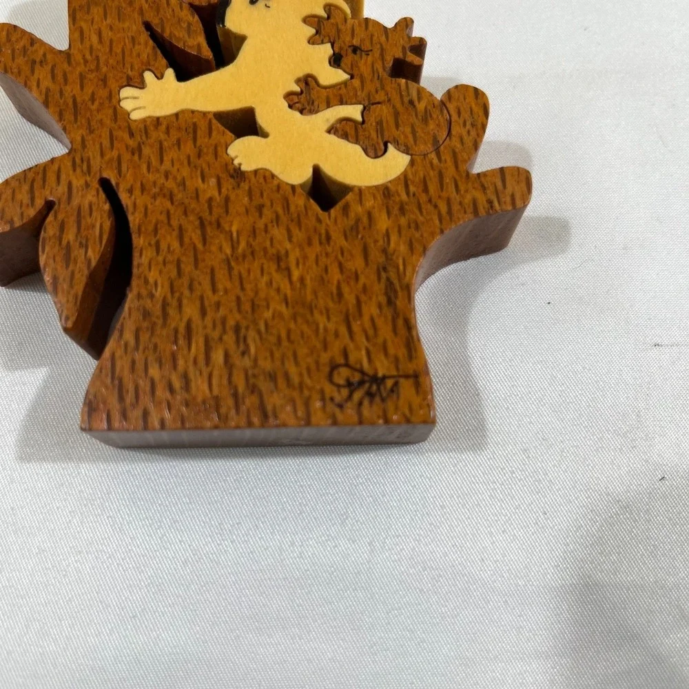 Vintage Artisan‎ Koala Bear Wood Puzzle Figurine Hand Carved Signed 3 Piece Art